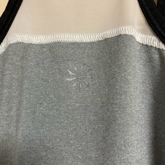 Athleta Mesh Athletic Grey, Black and White Activewear Tank Top sz XL - Picture 5 of 6